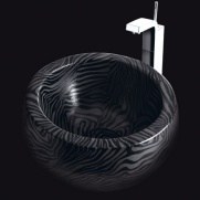 Aufsatzwaschtisch Thabo, silber-schwarz (Ethno Kollektion)