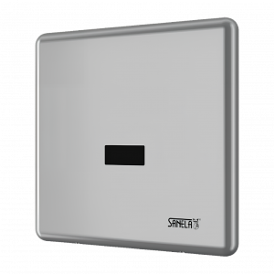 Urinal – infra-rot gesteuerte Spüleinheit, komplett mit integriertem Trafo 230 V AC und Mauerkasten