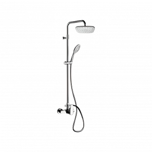 V | Dusch Set Vanity | Aufputz | Hebel | 200 x 200 mm | Chrom schwarzer Grund