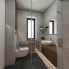 STEINE modernes Badezimmer - Pohled ze sprchového koutu