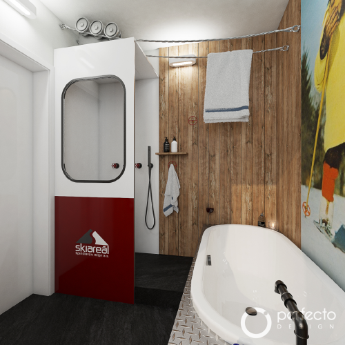 Modernes MONKEY-Badezimmer - Pohled na sprchový kout