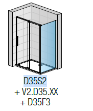 D35F3 | Boční stěna | AMALIA | 800 x 2000 | pro dveře v 90˚ na straně pevné stěny | chrom