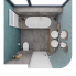 Modernes DOME-Badezimmer - Půdorys koupelny