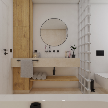 Moderní koupelna MACI - Pohled na umyvadlo