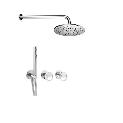 Dusch Set Smile, Unterputz, Hebel, Kopfbrause Ø200 | gebürstetes schwarzes Chrom