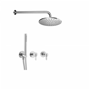 Dusch Set SWING, Unterputz, Hebel, Kopfbrause Ø300 | schwarzes Chrom