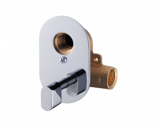 Unterputzmodul Ein-weg | Chrom Glanz