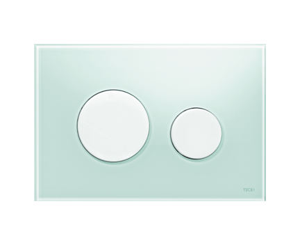 TECE Loop WC-Betätigungsplatte Glas für Zweimengentechnik, mintgrün/weiß