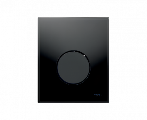 Urinal-Betätigungsplatte Loop mit schwarzem Glas und schwarze Taste (Kunststoff)
