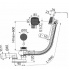 A564Black Badewanne Ab- und Überlaufgarnitur Automat mit  einer Füllfunktion | schwarz-matt | 80