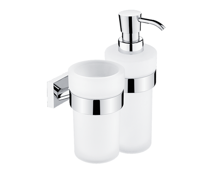 Hygiene-Set Keira (Seifenspender und Becherhalter mit Becher) | Chrom