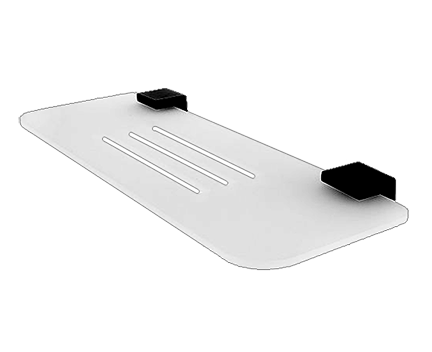 Eckablage IXI KIBO | mit einem Längsfräsen | 60 cm | schwarz-matt
