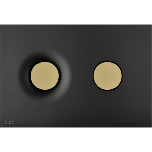 Betätigungsplatte von WC-Modul Dot.Dot., schwarz/goldene Matte