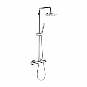 Dusch Set | Aufputz | Thermostatisch | gebürstetem Nickel Glanz