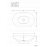 Waschbecken BALISONG 600 x 400 x 150 mm auf der Tafel Oval | Schwarz Glanz