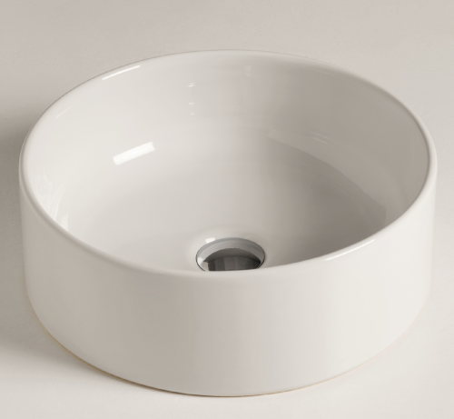 Waschtisch SLIM TONDO 400 x 400 x 130 mm | aufsatz | ringförmig | Schwarz matt