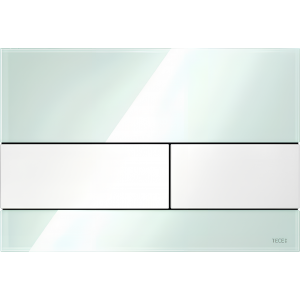 TECE Square WC-Betätigungsplatte Glas für Zweimengentechnik, mintgrün/weiß