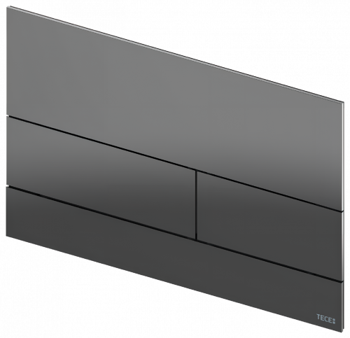 TECE Square II WC-Betätigungsplatte Metall für Zweimengentechnik,	Polished Black Chrome