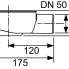 Siphon mit Ablauf in die Wand Drainline 95mm (0,7 l/s)