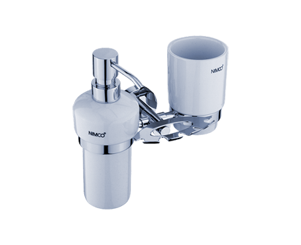 Hygiene-Set Unix (Seifenspender und Becherhalter mit Keramikbecher)