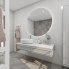 Elegantes Badezimmer FLEURY - Pohled od toalety k umyvadlu