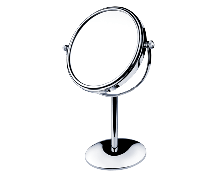 Stand-Kosmetikspiegel mit einfachem Ständer | Chrom